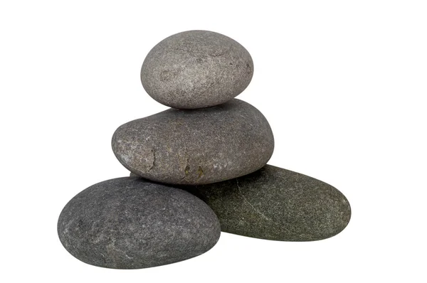 Pedras São Cinza Isoladas Empilhadas Uma Variedade Composições Para Uso — Fotografia de Stock