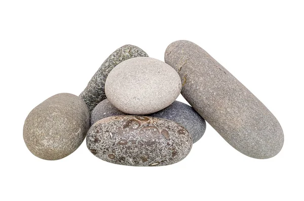 Pedras Diferentes Cores Isoladas Empilhadas Diferentes Composições Para Uso Colagens — Fotografia de Stock
