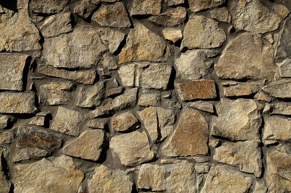 Raues Rohsteinmauerwerk Hat Eine Unverwechselbare Struktur Horizontal Bei Wenig Licht — Stockfoto
