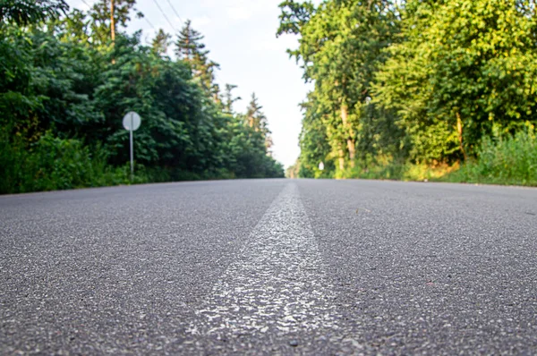 Strada Come Luogo Pericoloso Con Segnaletica Stradale Fotografato Condizioni Scarsa — Foto Stock