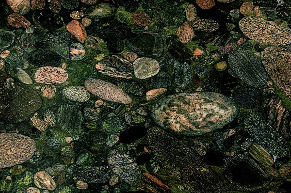 Lajes Pedra Bonitas Tons Verdes Compostas Por Pedras Cores Diferentes — Fotografia de Stock