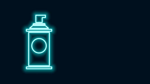 Gloeiende neon lijn Scheergel schuim pictogram geïsoleerd op zwarte achtergrond. Scheerschuim. 4K Video motion grafische animatie — Stockvideo