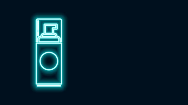 Gloeiende neon lijn Scheergel schuim pictogram geïsoleerd op zwarte achtergrond. Scheerschuim. 4K Video motion grafische animatie — Stockvideo