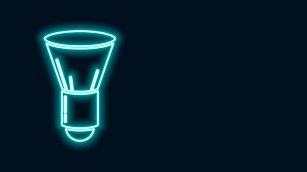 Leuchtende Neon-Linie Rasierpinsel-Symbol isoliert auf schwarzem Hintergrund. Barbershop-Symbol. 4K Video Motion Grafik Animation — Stockvideo