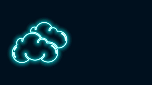 Leuchtendes Neon Line Cloud-Symbol isoliert auf schwarzem Hintergrund. 4K Video Motion Grafik Animation — Stockvideo