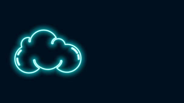 Linea neon luminosa Icona Cloud isolata su sfondo nero. Animazione grafica 4K Video motion — Video Stock