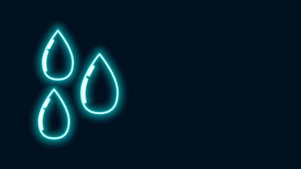 Icono de gota de agua aislado sobre fondo negro. Animación gráfica de vídeo 4K — Vídeos de Stock