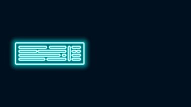 Parlayan neon çizgisi oyun kartı simgesi siyah arkaplanda izole edildi. Kumarhane kumarı. 4K Video hareketli grafik canlandırması