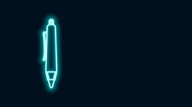 Parlayan neon çizgi simgesi siyah arkaplanda izole edildi. 4K Video hareketli grafik canlandırması