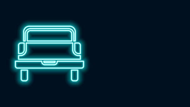 Świecąca neonowa linia Ikona pickupa odizolowana na czarnym tle. 4K Animacja graficzna ruchu wideo — Wideo stockowe