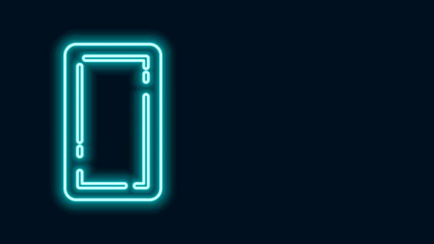Gloeiende neon lijn Speelkaart terug pictogram geïsoleerd op zwarte achtergrond. Casino gokken. 4K Video motion grafische animatie — Stockvideo