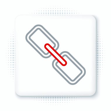 Çizgi Zinciri bağlantısı simgesi beyaz arkaplanda izole edildi. Bağlantı bekar. Hiper bağlantı zinciri sembolü. Renkli taslak konsepti. Vektör.