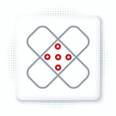 Bandaj alçı simgesi beyaz arkaplanda izole edildi. Tıbbi alçı, yapıştırıcı bandaj, esnek kumaş bandajı. Renkli taslak konsepti. Vektör.