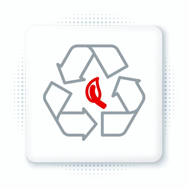 Ligne Recycler Symbole Icône Feuille Isolé Sur Fond Blanc Environnement — Image vectorielle
