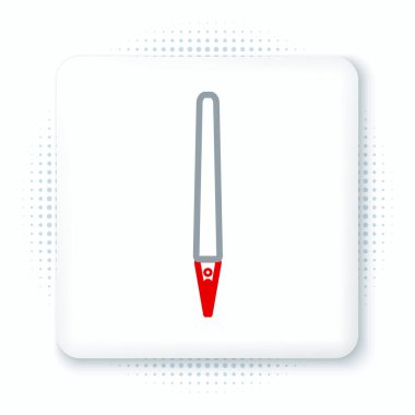 Beyaz arkaplanda satır kalem simgesi izole edildi. Renkli taslak konsepti. Vektör.