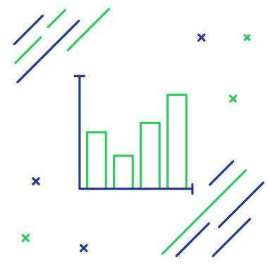 Çizgi pasta grafiği bilgi simgesi beyaz arkaplanda izole edildi. Diyagram çizelgesi. Renkli taslak konsepti. Vektör.