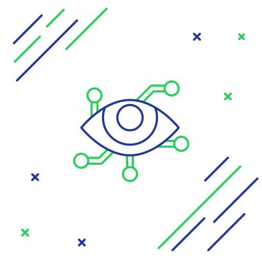 Sanal çizgi simgesi beyaz arkaplanda izole edildi. Renkli taslak konsepti. Vektör.