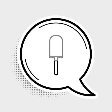 Çizgi Bahçesi küreği ya da kürek ikonu gri arka planda izole edilmiş. Bahçe aletleri. Bahçecilik, tarım, çiftçilik aleti. Renkli taslak konsepti. Vektör.