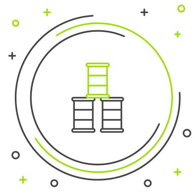 Varil yağı ikonu beyaz arkaplanda izole edildi. Renkli taslak konsepti. Vektör.