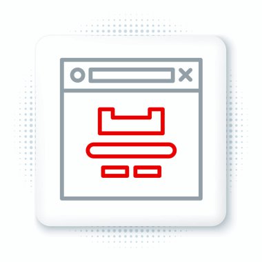 Satır Tarayıcı pencere simgesi beyaz arkaplanda izole edildi. Renkli taslak konsepti. Vektör.