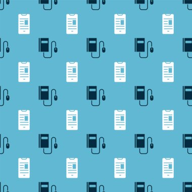 Elektronik kitabı, fare ve çevrimiçi kitapla birlikte, sorunsuz bir şekilde ayarlayın. Vektör.