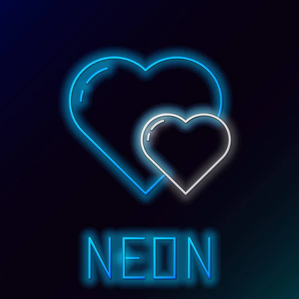 Gloeiende Neon Lijn Hart Pictogram Geïsoleerd Zwarte Achtergrond Romantisch Symbool — Stockvector