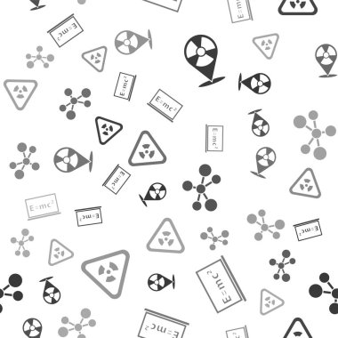 Radyoaktifi, denklem çözeltisini, molekül ve üçgeni kusursuz bir şekilde radyasyona ayarlayın. Vektör.