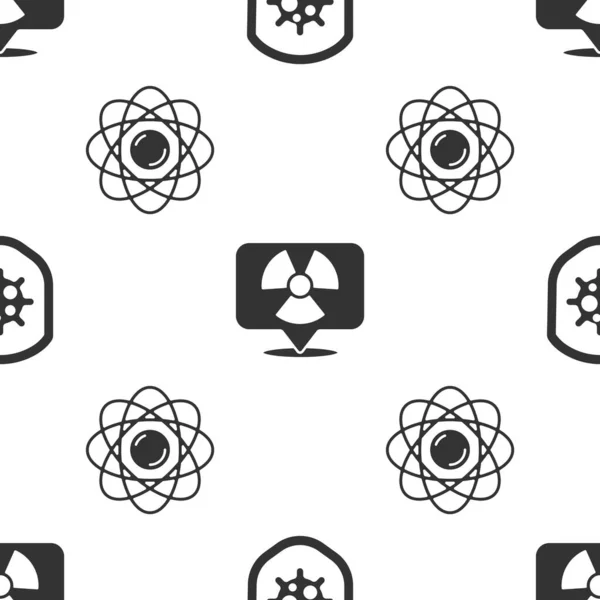 Définir Shield Protéger Contre Virus Radioactive Dans Emplacement Atom Sur — Image vectorielle