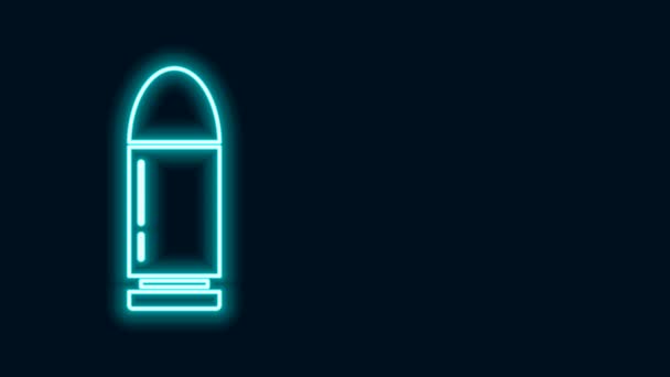 Glowing neon line Bullet icon isolated on black background. 4K Video motion graphic animation — Stock Video