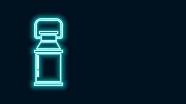 Świecąca neonowa linia Pojemnik na ikonę mleka izolowany na czarnym tle. 4K Animacja graficzna ruchu wideo — Wideo stockowe