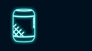Parlayan neon hattı ses asistanı simgesi siyah arkaplanda izole edildi. Ses kontrol arayüzü akıllı hoparlör. 4K Video hareketli grafik canlandırması