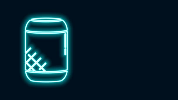 검은 배경에 네온 라인 보이스의 보조 아이콘 분리. 음성 제어 사용자 인터페이스 스마트 스피커. 4K 비디오 모션 그래픽 애니메이션 — 비디오