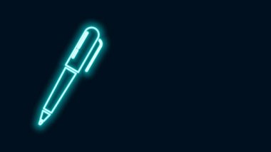 Parlayan neon çizgi simgesi siyah arkaplanda izole edildi. 4K Video hareketli grafik canlandırması