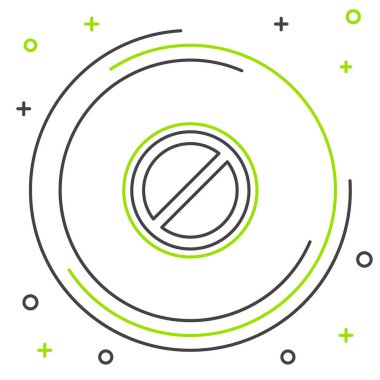 Çizgi Durağı simgesi beyaz arkaplanda izole edildi. Trafik yönetmeliklerine göre dur işareti. Renkli taslak konsepti. Vektör.