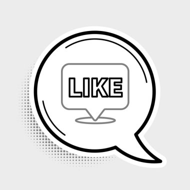 Gri arkaplanda izole edilmiş konuşma balonu simgesi gibi satır. Karşıt Bildirim Simgesi. Insta 'yı takip et. Renkli taslak konsepti. Vektör.