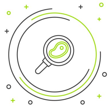 Beyaz arka planda izole edilmiş ızgara tavada biftek. Renkli taslak konsepti. Vektör.