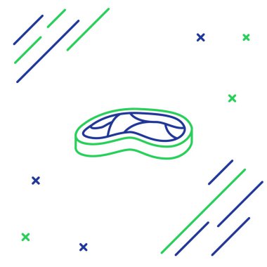 Hat biftek ikonu beyaz arka planda izole edildi. Renkli taslak konsepti. Vektör.