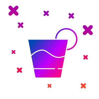 Beyaz arkaplanda izole edilmiş renkli Kokteyl simgesi. Kademeli rastgele dinamik şekiller. Vektör.