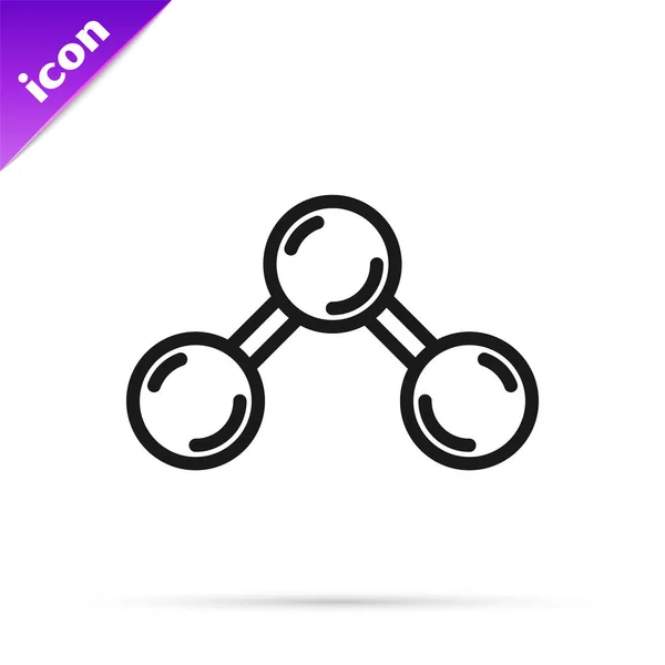 Черная Линия Иконка Молекулы Изолированы Белом Фоне Структура Молекул Химии — стоковый вектор