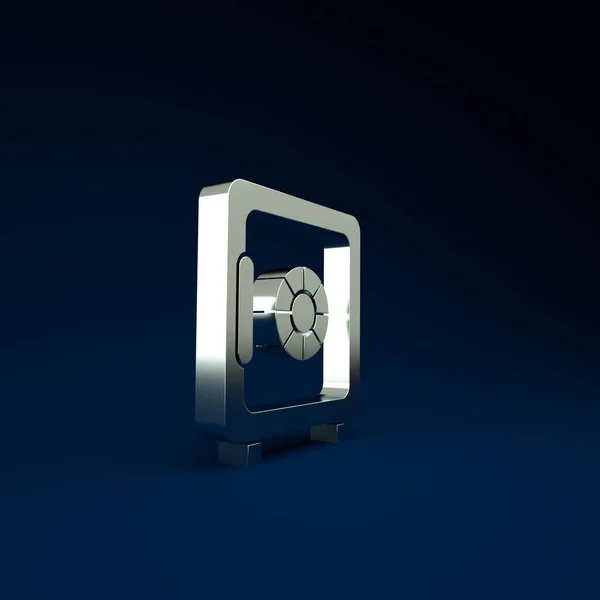 Silber Safe Symbol Isoliert Auf Blauem Hintergrund Der Tür Befand — Stockfoto