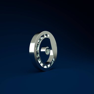 Gümüş Kumarhane rulet masası ikonu mavi arka planda izole edilmiş. Minimalizm kavramı. 3d illüstrasyon 3B canlandırma.