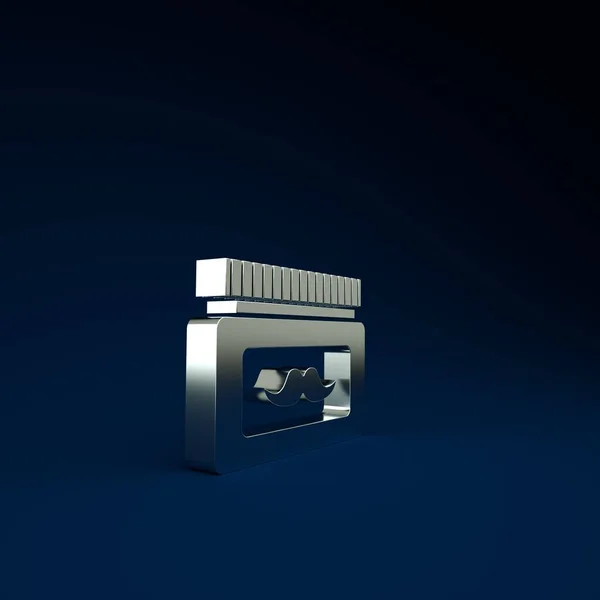 Срібний Крем Або Піктограма Косметичної Банки Лосьйону Ізольовані Синьому Фоні — стокове фото