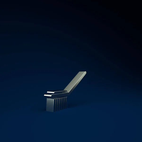 Brosse Toilette Argent Icône Isolée Sur Fond Bleu Concept Minimalisme — Photo