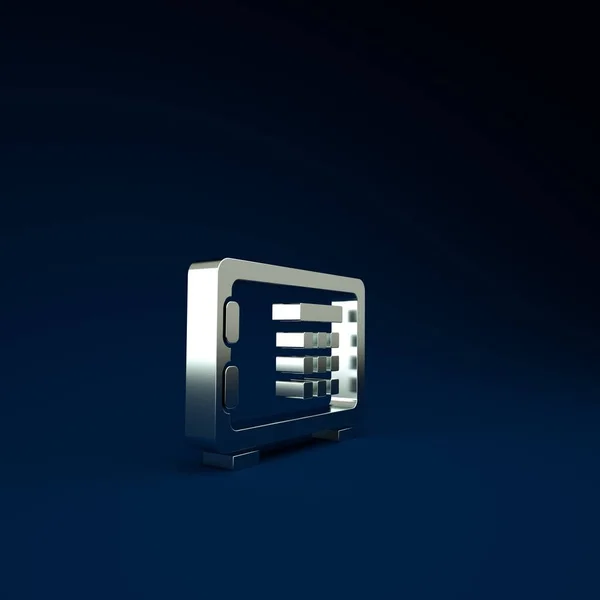 Icona Silver Safe Isolata Sfondo Blu Porta Cassaforte Una Volta — Foto Stock