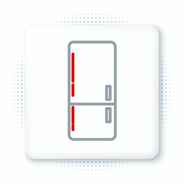 Buzdolabı simgesi beyaz arkaplanda izole edildi. Buzdolabı buzdolabı. Ev aletleri ve aletler. Renkli taslak konsepti. Vektör.