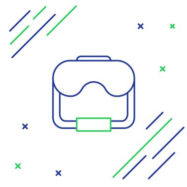 Çizgi Dalış Maskesi simgesi beyaz arkaplanda izole edildi. Olağanüstü bir spor. Su altı ekipmanları. Renkli taslak konsepti. Vektör.