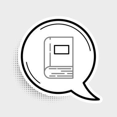 Çizgi Kitabı simgesi gri arkaplanda izole edildi. Renkli taslak konsepti. Vektör.