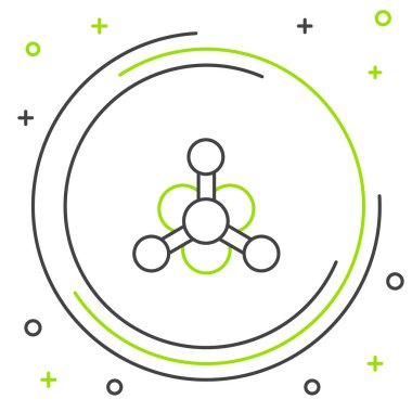 Beyaz arkaplanda çizgi bakteri simgesi izole edildi. Bakteriler ve mikroorganizmalar, sebep olan mikroorganizma hastalıkları, hücre kanseri, mikrop, virüs, mantar. Renkli taslak konsepti. Vektör.