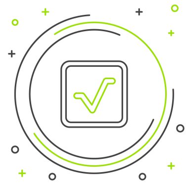 Çizgi kare kök simgesi beyaz arkaplanda izole edildi. Renkli taslak konsepti. Vektör.