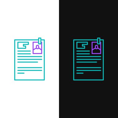 Çizgi Davası kağıt simgesi beyaz ve siyah arkaplanda izole edildi. Renkli taslak konsepti. Vektör.